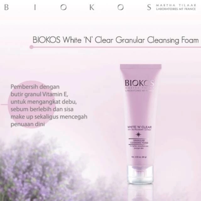 ★ BB ★ Biokos White n Clear Granular Cleansing Foam 80gr - Pembersih Wajah