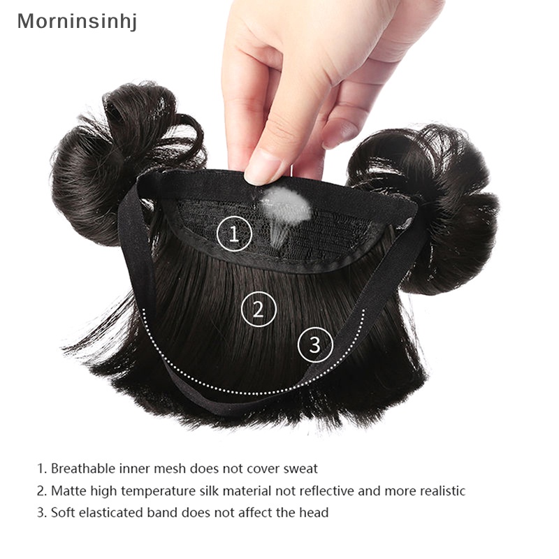 Mornin wig Bayi Kepang Hairband wig Untuk Anak Bayi Bando Rambut Bayi Anak Poni Palsu id