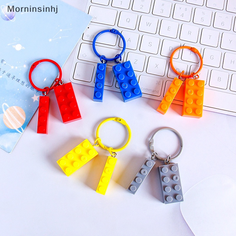 Mornin Blok Bangunan Gantungan Kunci Building Block Hadiah Natal Aksesoris Gantungan Kunci Cincin Gantung Batu Bata Keyring id