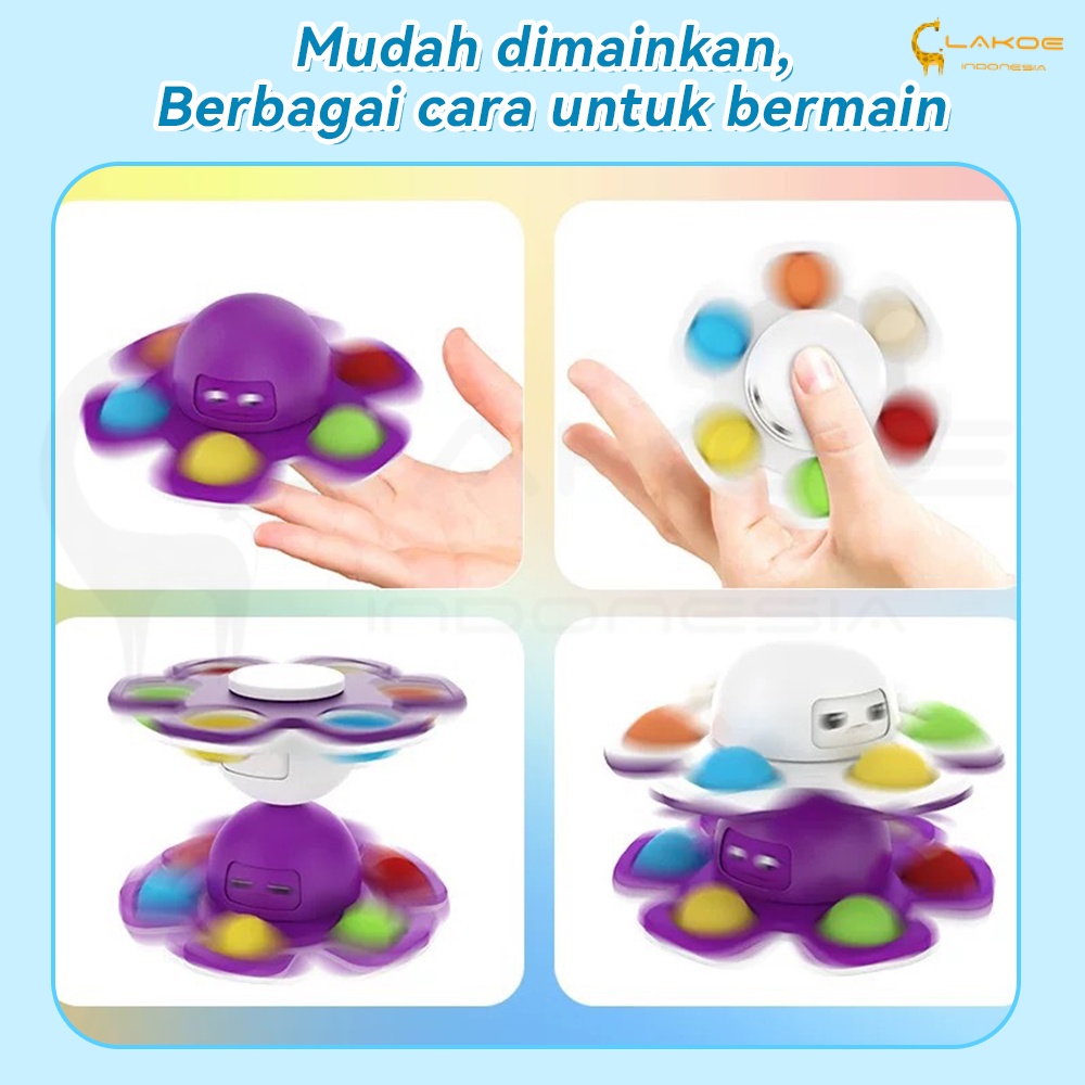 LAKOE Mainan Sensorik Hand Fidget Spinner Anak Pop it/Fidget Spinner Octopus Face Changing/fingertip spinner gurita