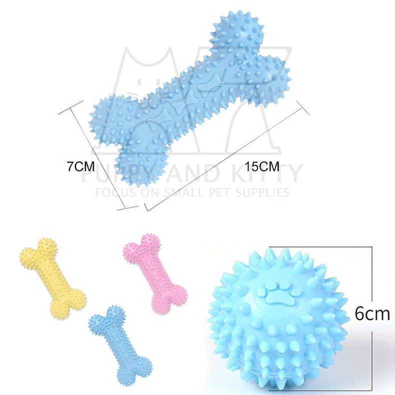 Mainan Gigitan Sikat Gigi Sendiri Bahan TPR Bentuk Tulang Menghilangkan Kebosanan Tumbuh Gigi Mainan Anjing Mainan Hewan Peliharaan