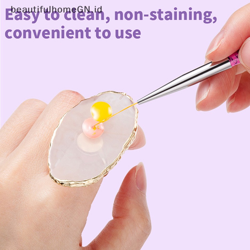 {Cantik} 1pc Resin Batu Palet Kutek Jari Cincin Piring Nail Art Paing DIY Art~