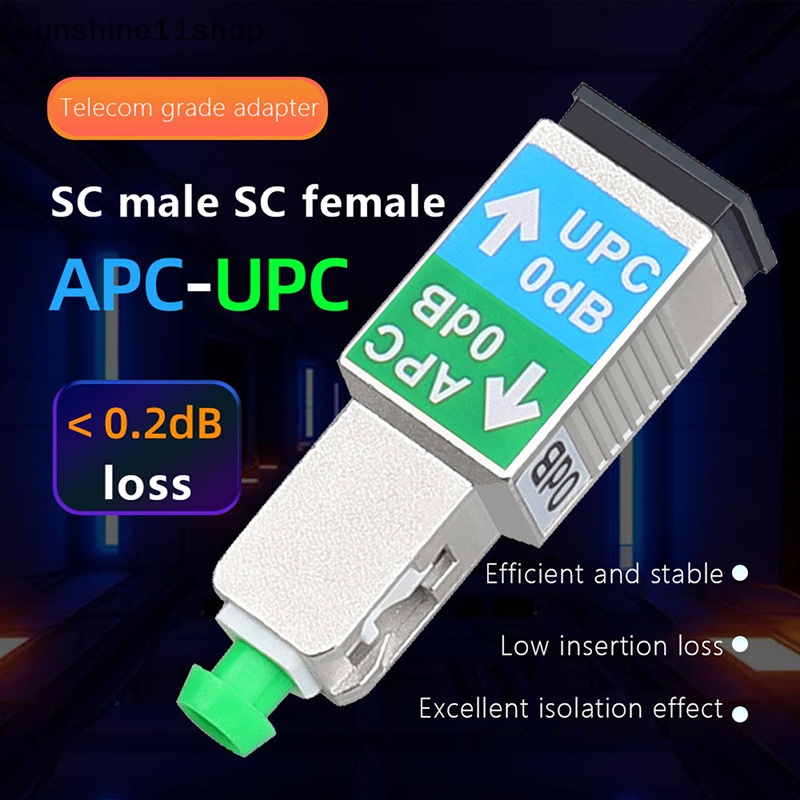 Sho 1Pc SC/APC Male To SC/UPC Female Adapter Fiber Optik 0dB Attenuator Konektor N