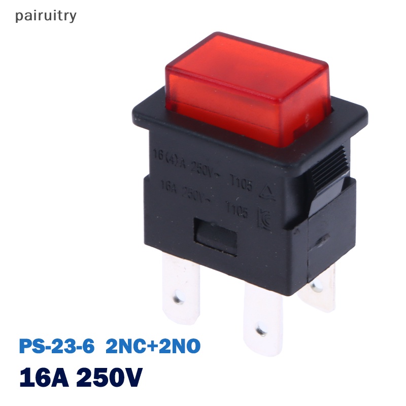 Prt 16A 4pin Dikunci Tombol Tekan Rocker Switch Listrik Dengan Lampu LED Merah Pemanas Saklar Sentuh 250V PS-23-16 PRT