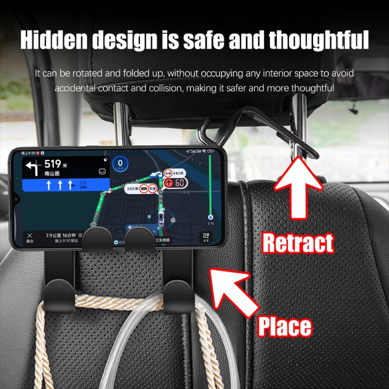 1pc Universal Car Seat Back Hook Headrest Gantungan Tas Kantong Pakaian Gantungan Kait Duarable Pengikat Klip Auto Interior Aksesoris
