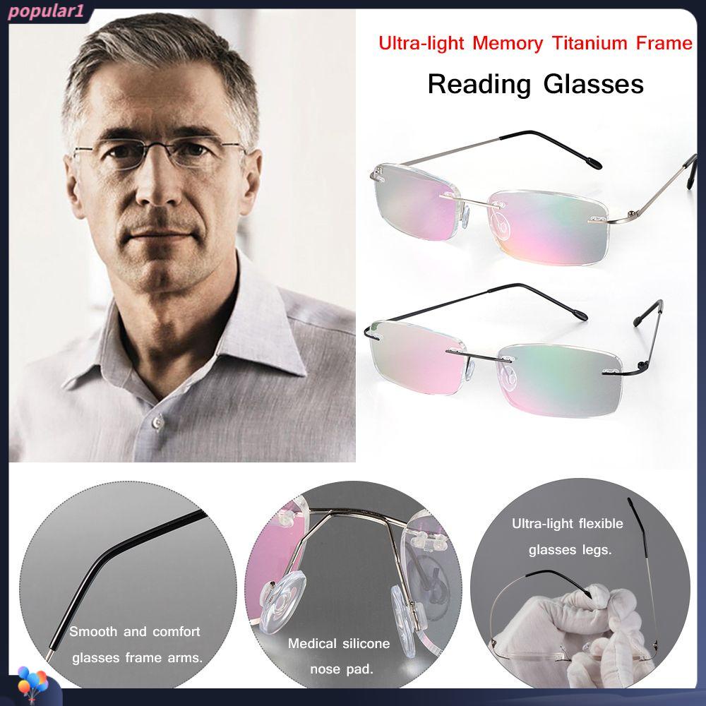 Kacamata Baca Populer Perawatan Kesehatan Rectangular Spectacles Memory Titanium