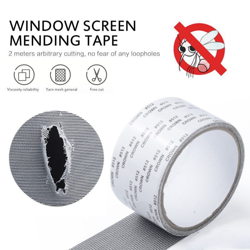 [HS] Lem Lakban Kawat Nyamuk Lakban 2 Meter / Lakban Jaring Anti Nyamuk Repair / Lakban Isolasi Penambal Kawat Nyamuk Berlubang / Sticker Stiker Kawat Nyamuk 2 M / Mosquito Screen Net Tape Repair Roll