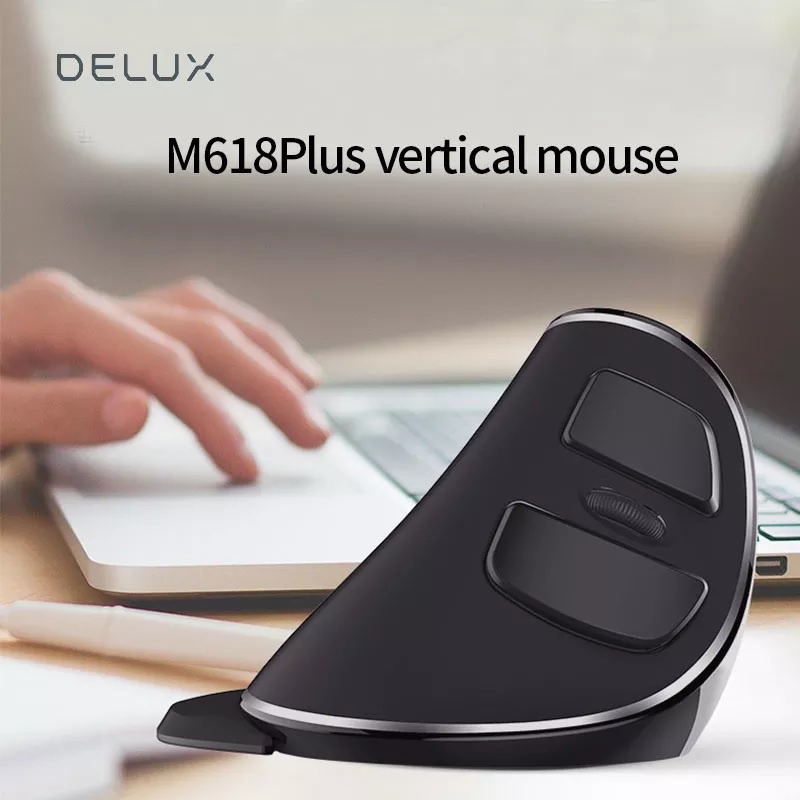 AKN88- DELUX M618 PLUS - 2.4G Wireless Optical Ergonomic Vertical Mouse