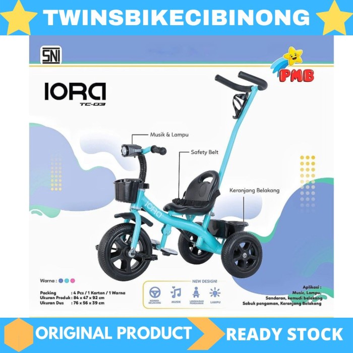 Sepeda Anak Roda 3 PMB IORA TC 03 Musik - Biru
