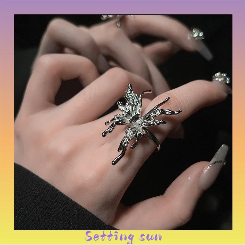 Cincin kupu-kupu Terbuka Adjustable Ring Fashion Korea Gaya Aksesoris Fashion TN