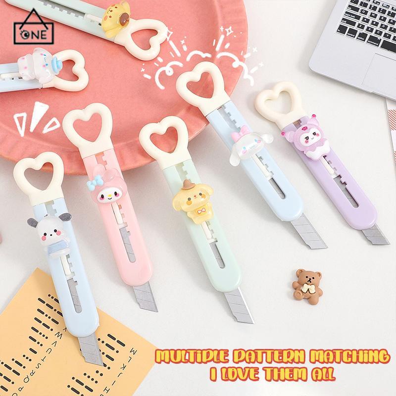 COD❤️Mini Pemotong Kertas Rumah Tangga Alat Pembuka Paket Siswa Buatan Tangan Cutter Cute Heart Art Cutter-A.one