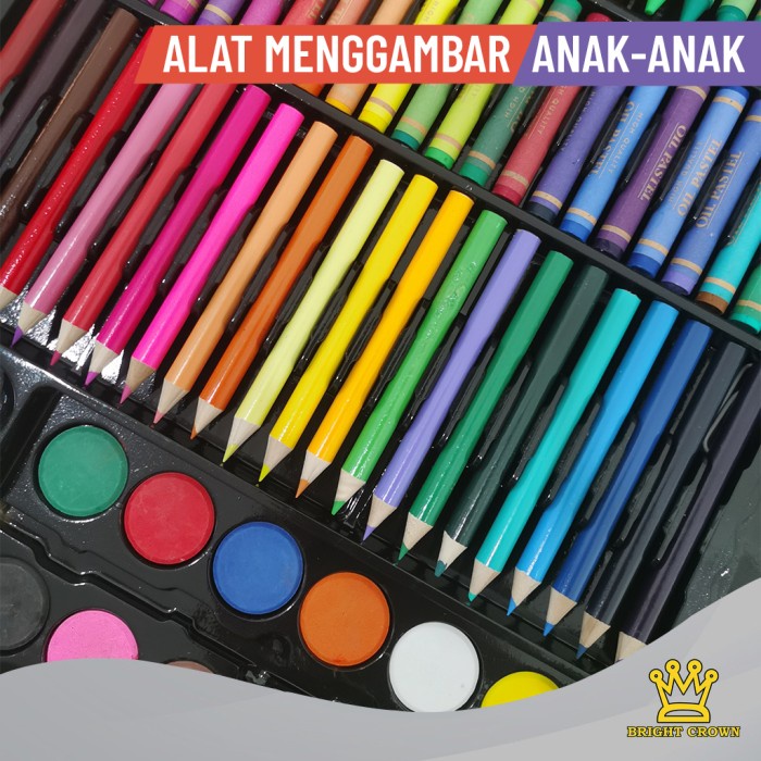 

Bright Crown Crayon Set isi 150 pcs Pensil Warna Crayon set - CR-01