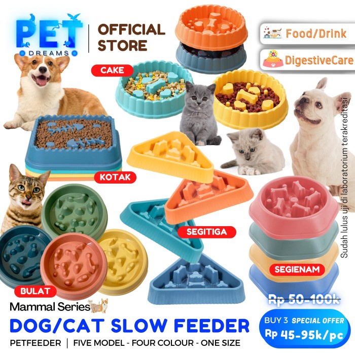 TEMPAT MAKAN ANJING KUCING - PET BOWL SLOW FEEDING FEEDER DOG CAT