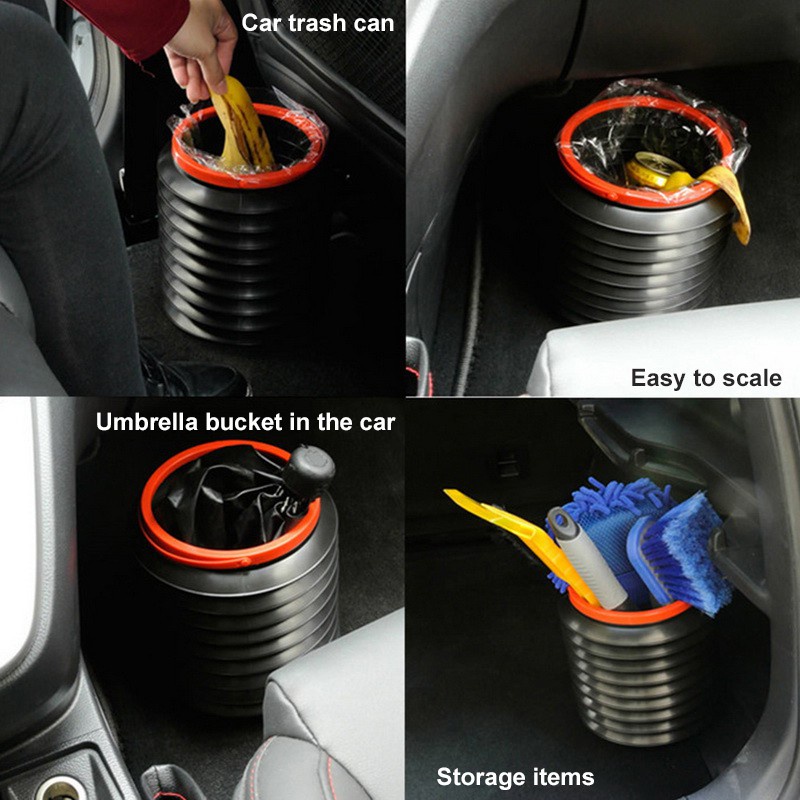 Tong Sampah Mobil Universal Ember Penyimpanan Air Lipat Portabel Untuk Mobil Ember Pancing Outdoor Tempat Sampah Mobil Aksesoris Mobil