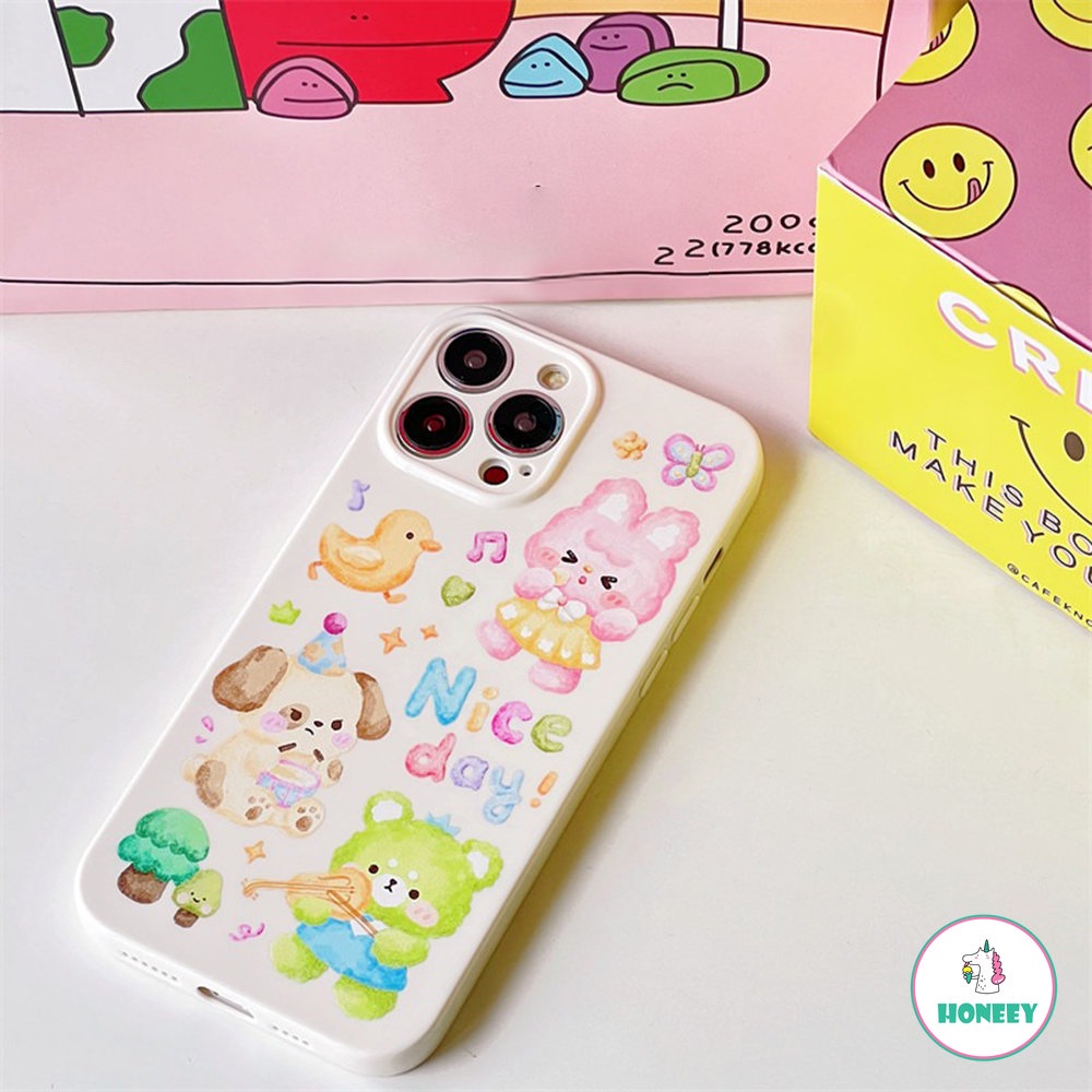 Hewan Lucu Casing Ponsel Untuk iPhone 14 Pro Max Case Untuk iPhone 11 Pro Max12 13 Pro Max 14plus Musik Yang Bagus Lembut TPU Penutup Belakang