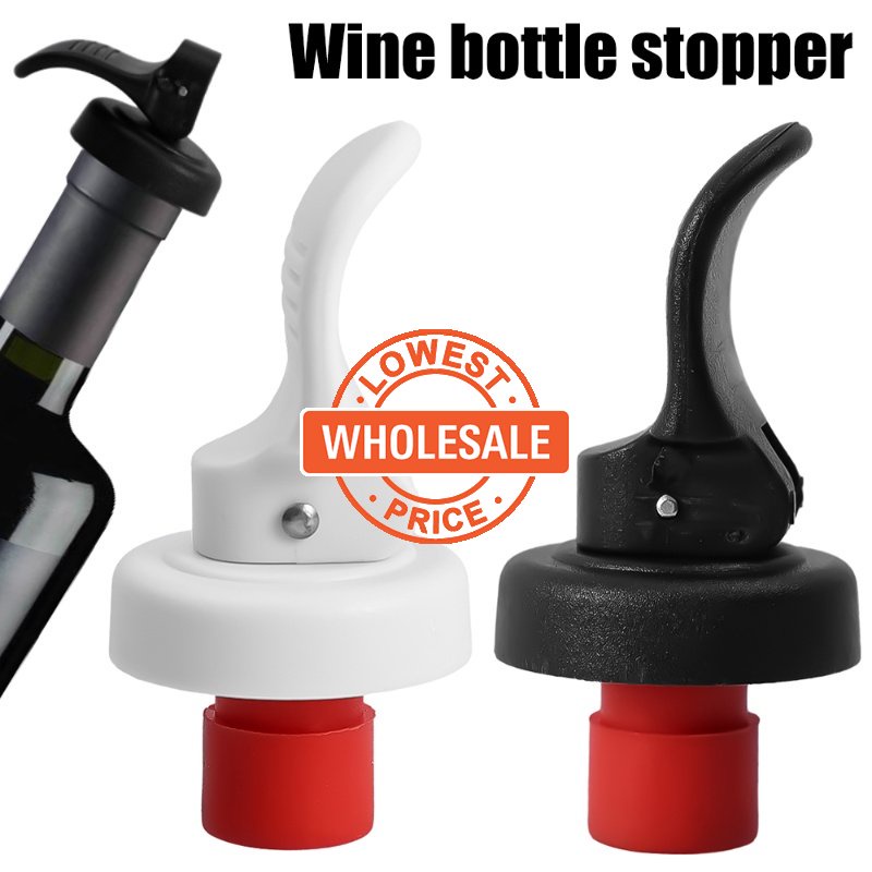 [Harga Grosir]creative Bar Wine Fresh-keeping Vacuum Seal Lids Bottle Stopper Pumping Air Fresh-keeping Cork Plug/Penyegelan Ditekan Manual Tutup Champagne Beers