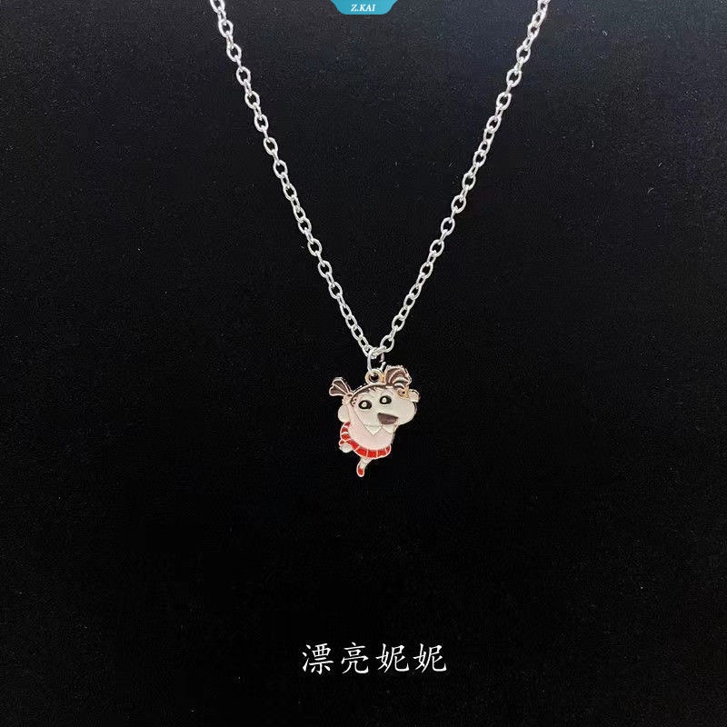 Crayon Shin-chan Koleksi Liontin Pasangan Kalung Siswa Pria Dan Wanita Kreatif Sederhana Kalung Hadiah Untuk Teman [ZK]