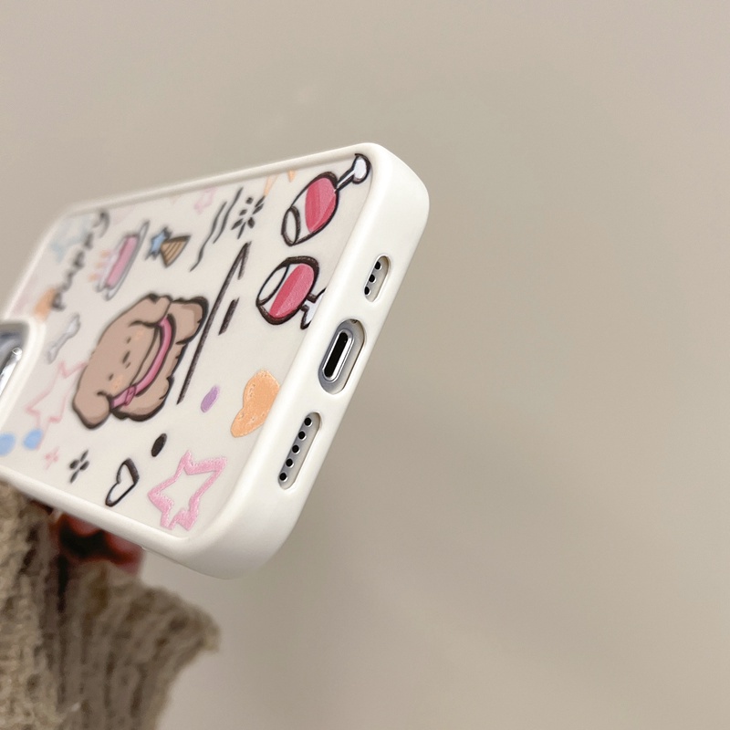 All New Electroplated Camera Skin Silicone Soft Case IPhone 11 12 13 14 Pro Max Women's Fashion Gift Cute Cartoon Phone Case Pet Dog CAKE