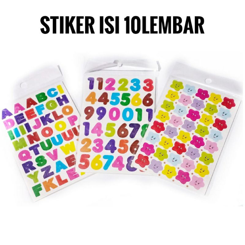 

10 lembar sticker reward bintang / stiker rewards star warna warni dot label - sulinca