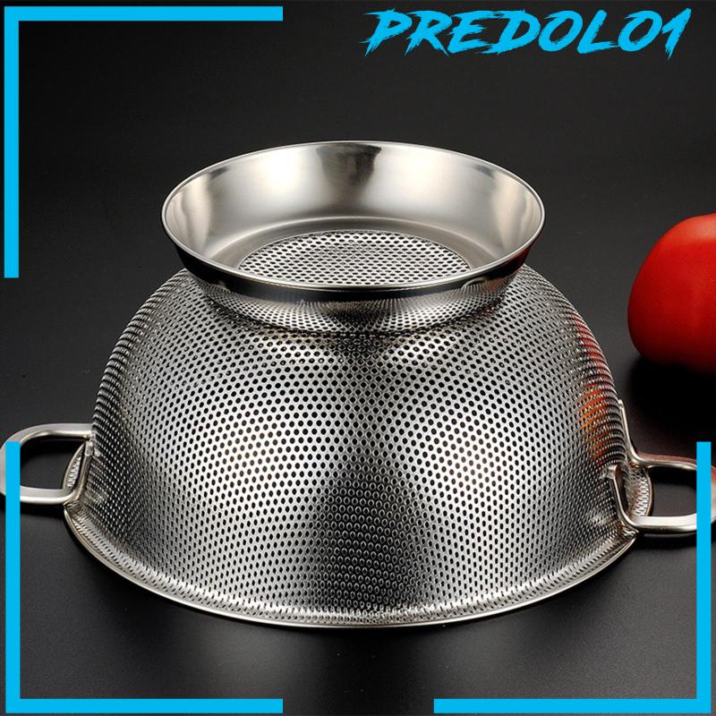 [Predolo1] Saringan Dapur 304stainless Steel Dengan Gagang Non Slip Sink Strainer Bowl
