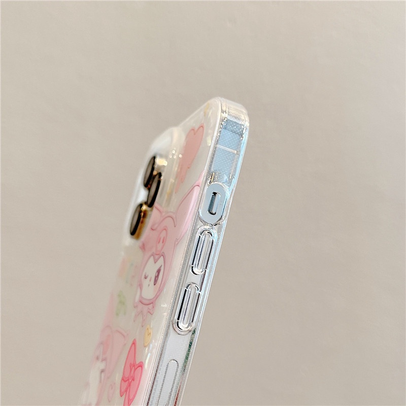 Ins Kuromi Cocok Untuk iPhone 14 Pro Max Casing Ponsel iPhone Double-layer Pola Dicetak Kompatibel Dengan Iphone13 13pro 13prm iPhone 11 11pro 14plus 12Pro Max Shockproof TPU Phone Case