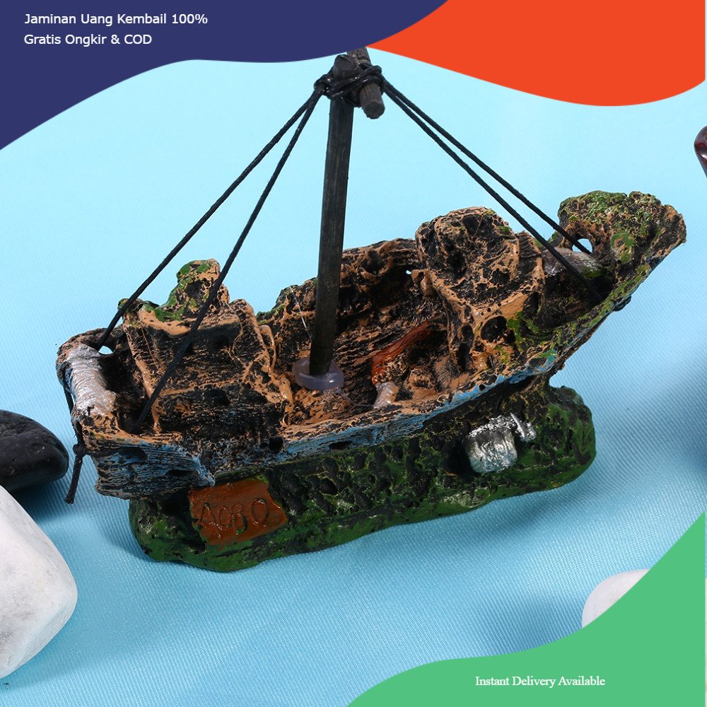 Hiasan Aquarium kapal tiang, dekorasi aquarium kapal tiang, hiasan aquarium kapal karam, dekorasi aq