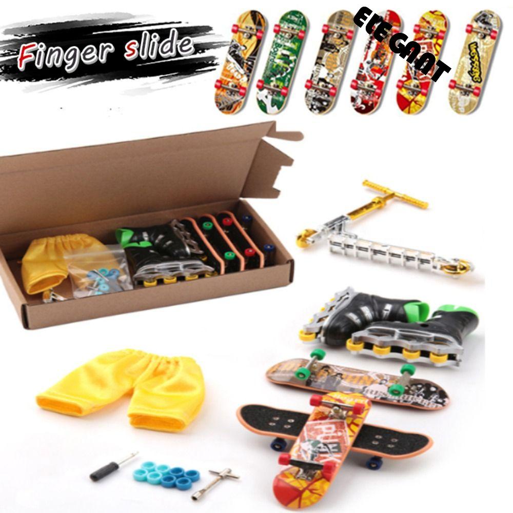 [Elegan] Skuter Jari Mini Set Hadiah Ulang Tahun Mainan Surfing Profesional Mainan Meja Mainan Trik Alat Peraga Pelatihan Skate Truck Model Skateboard