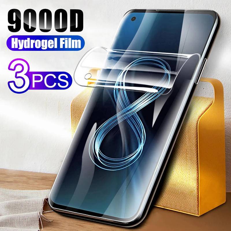 3pcs Film Hidrogel Penutup Penuh Untuk Asus ROG Phone7 6 6D 55s Ultimate Pro Pelindung Layar Untuk Asus Zenfone 7pro 8flip 6 ZS630KL Bukan Kaca