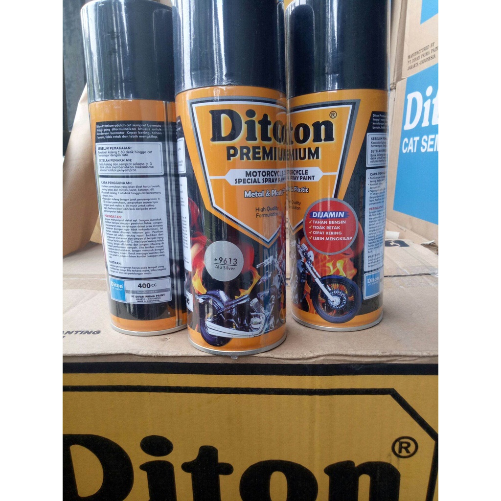 pilok diton premium alu silver 9613 *9613 VG 9613 400cc pilox silver doff pilok velg Cat semprot tahan bensin