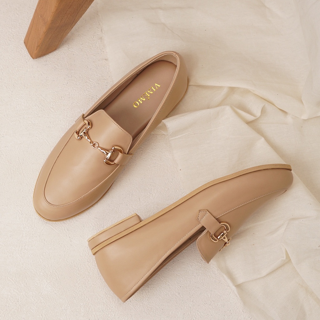 Vimemo Zenna - Sepatu Loafers Vintage Minimalist Slip On Shoes | Sepatu Kerja Wanita