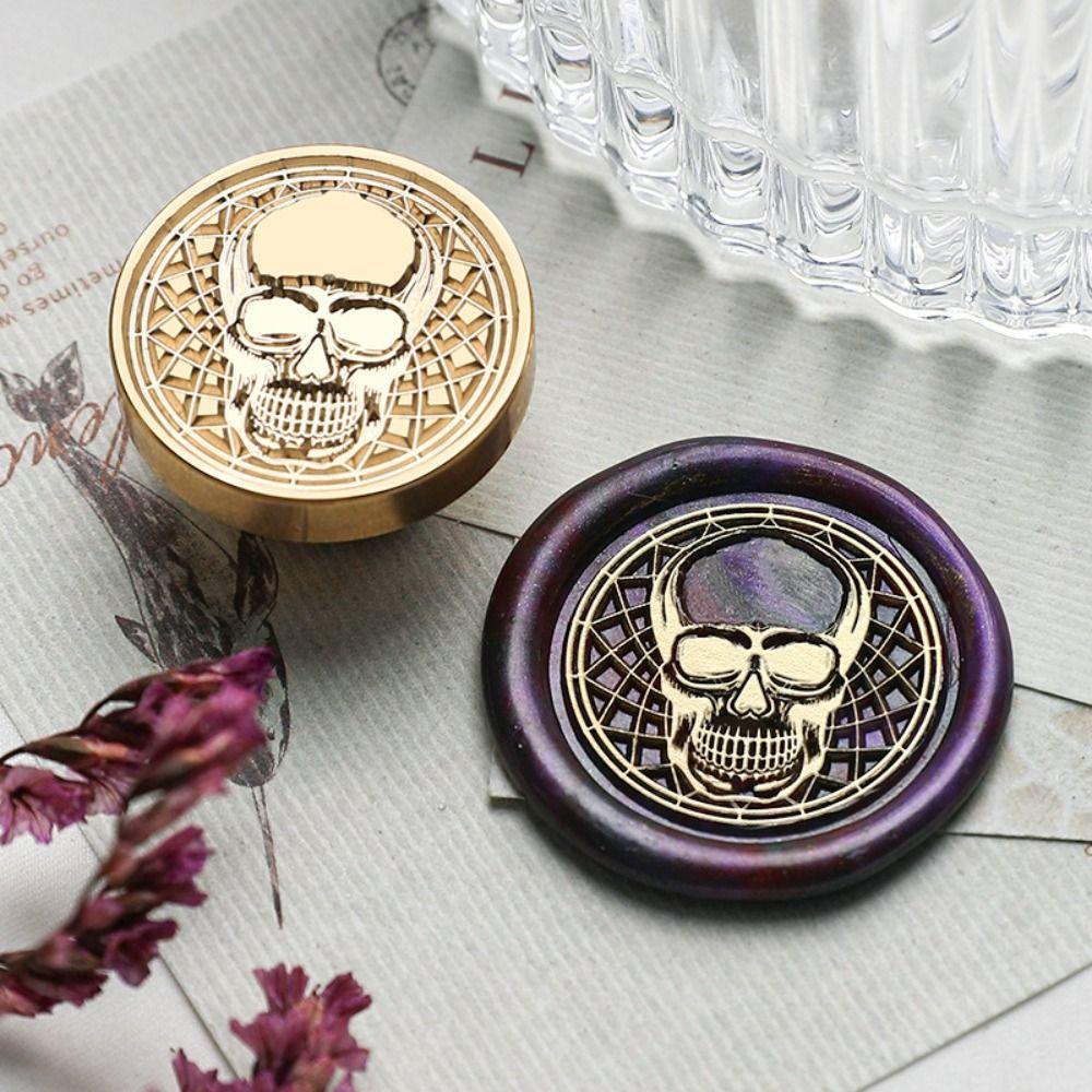 [Elegan] Wax Seal Stamp Head Wedding Skull Kerajinan Dekorasi Engagement Hand Akun DIY Album Amplop Cat Api Seal Stamp