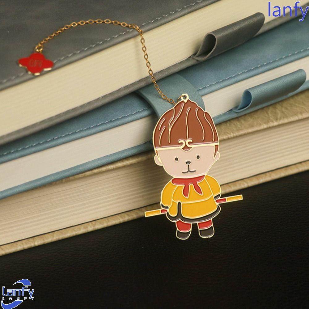 Lanfy Journey to the West Bookmark Alat Tulis Hadiah Ulang Tahun Siswa Hadiah Hari Guru Gaya China Book Lover Sun WuKong Bookmark