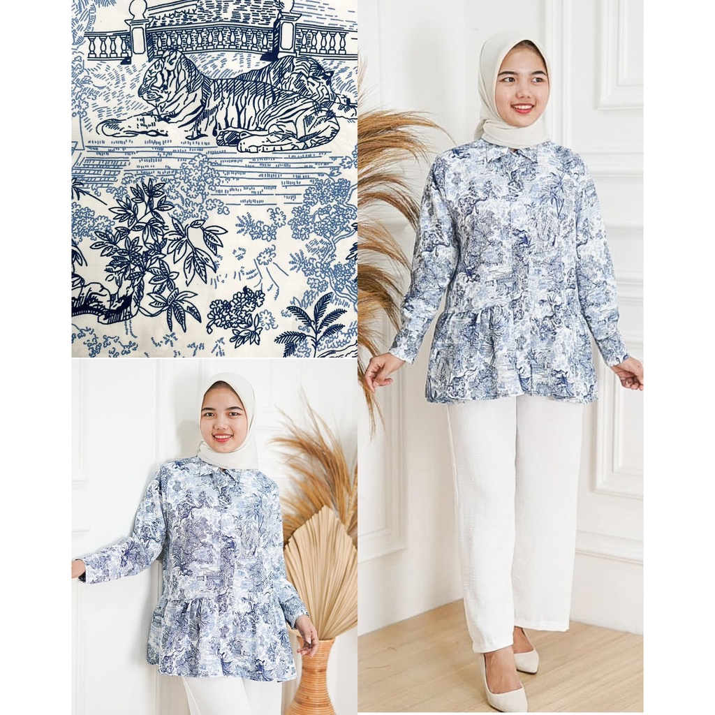 BEFAST - ZFS OOTD WANITA BLOUSE JAZI / HARVI DYOR PREMIUM BLOUSE / Atasan Wanita Lengan Panjang / Blouse Keluaran Terbaru / Pakaian Casual Wanita Kerja / Outfit Wanita Hijab Style / Blouse Motif Abstrak