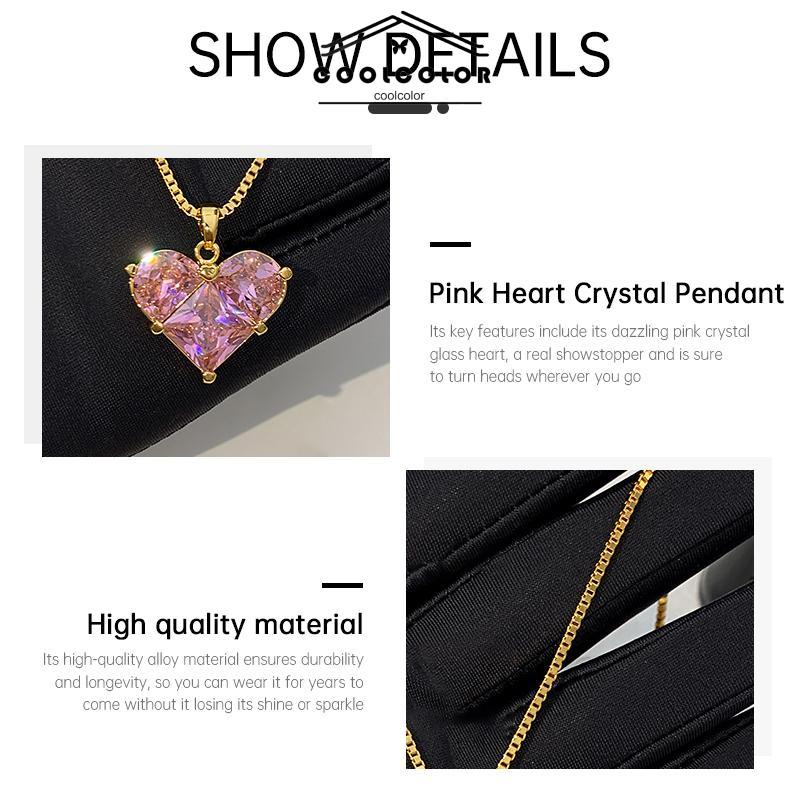 COD❤️Kalung kristal super berkilau Rantai tulang selangka cinta Aksesori fesyen wanita- cl