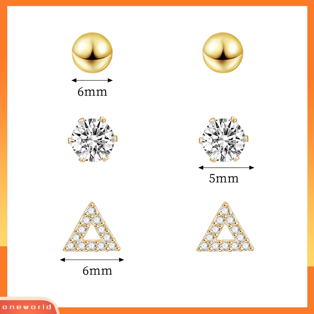 [WOD] Wanita Fashion Cubic Zirconia Lengkung C Bentuk Telinga Stud Earrings Perhiasan Aksesori