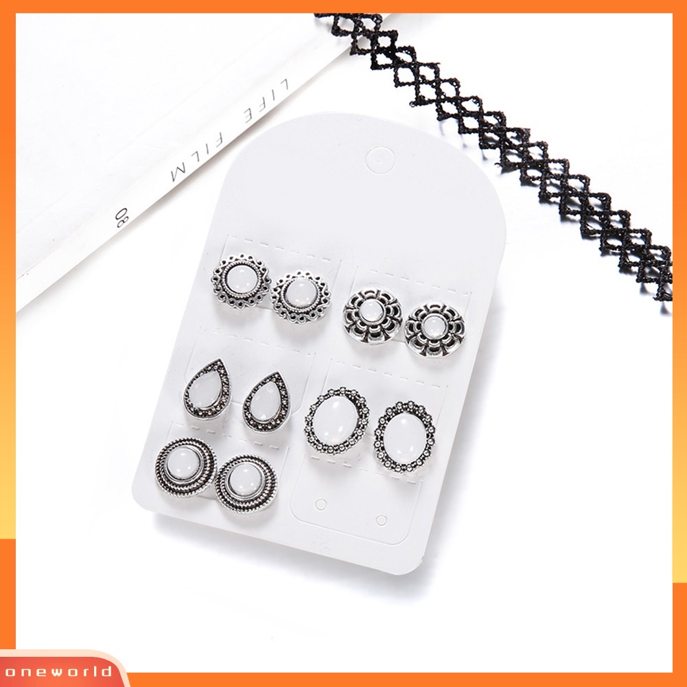 [WOD] 10 Pcs Kerikil Batu Bulat Berlian Imitasi Ear Stud Earrings Wanita Gadis Pesta Perhiasan