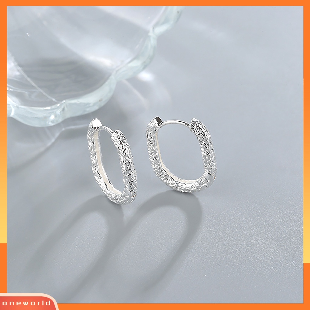 [WOD] 1pc Anting Hoop Wanita Motif Batu Lingkaran Perhiasan Gaya Korea Earring Untuk Pesta Pernikahan Perjamuan Prom