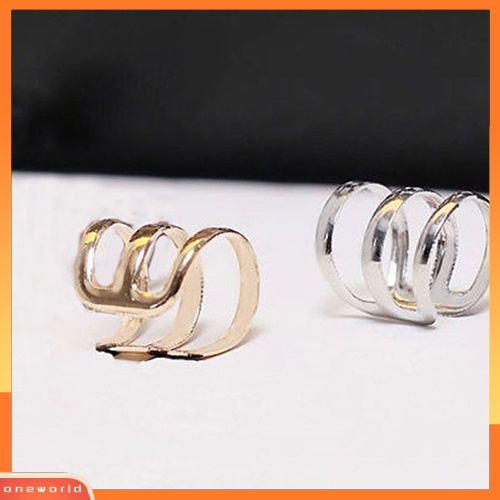 [WOD] Wanita Punk Telinga Klip Cuff Anting Non-Piercing Berongga Bentuk U Klip On Perhiasan