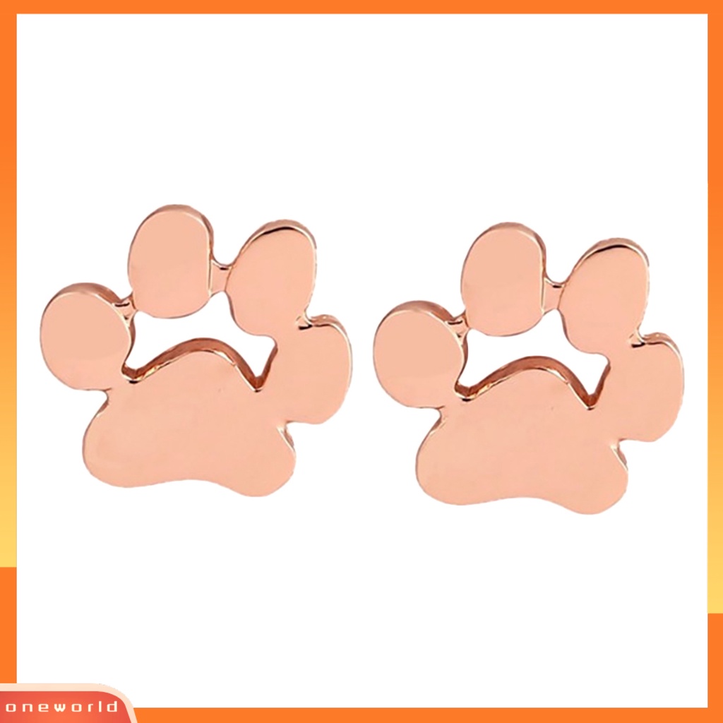 [WOD] 1pasang Anting Tusuk Bentuk Jejak Kaki Hewan Gaya Bahan Alloy Wanita Remaja Perempuan Perhiasan Studs Untuk Ulang Tahun