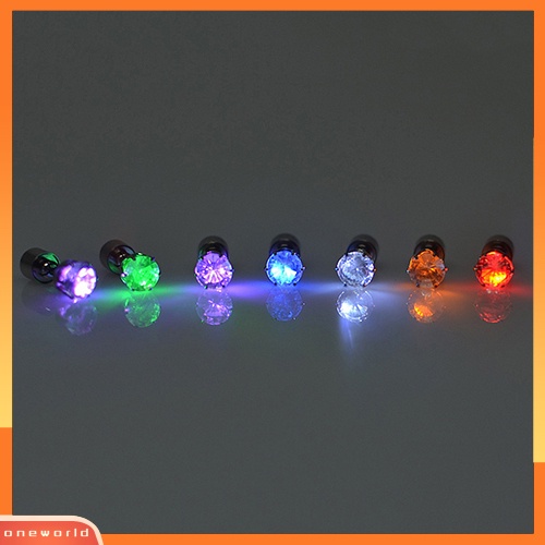 [WOD] Fashion Wanita LED Menyala Berlian Imitasi Ear Stud Earring Pesta Dance Xmas Perhiasan