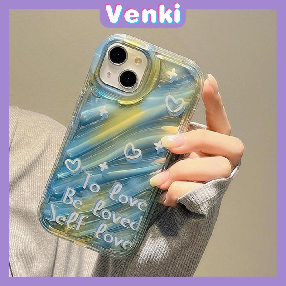 VENKI - iPhone Case untuk iPhone 11 Laser Reflektif Transparan Ponsel Case TPU Soft Shockproof Airbag Case Bahasa Inggris Sederhana Kompatibel dengan iPhone 14 13 Pro Max 12 Pro Max XR XR 7 8