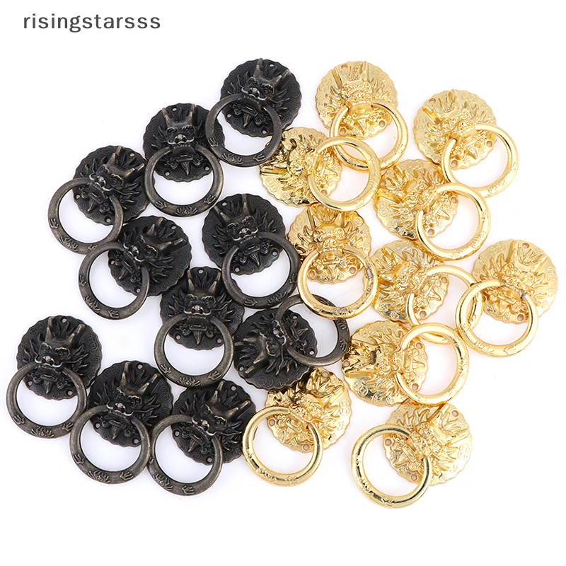 Rsid Span-new 10Pcs Vintage Dragon Head Furniture Pintu Tarikan Gagang Knob Lemari Cincin Handle Jelly