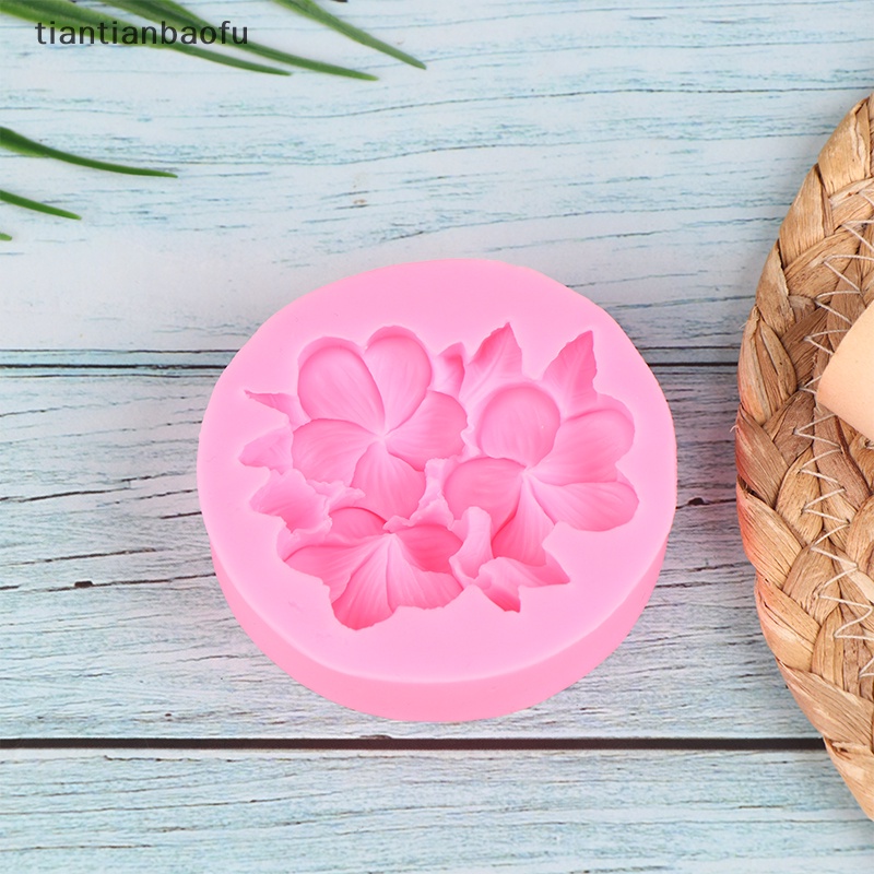 [tiantianbaofu] 1pc Cetakan Silikon Bentuk Bunga Gardenia Plumeria Rubra Cetakan DIY Alat Kue Butik