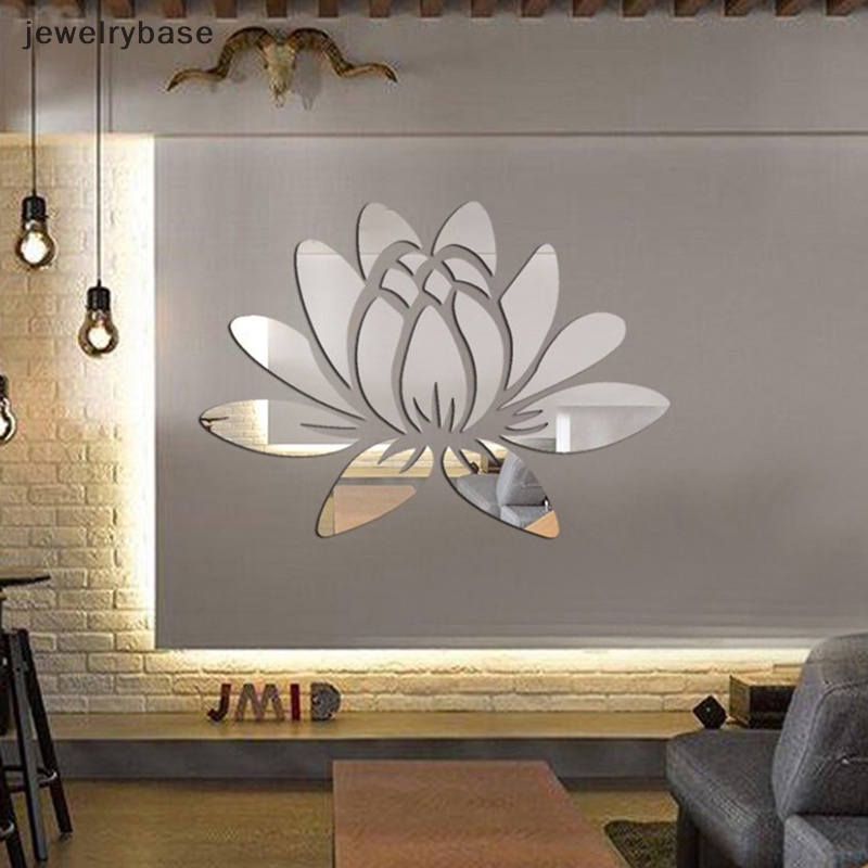 [jewelrybase] 3d Cermin Teratai Stiker Dinding Removable Acrylic Mural Decal Rumah Kamar DIY Dekorasi Butik