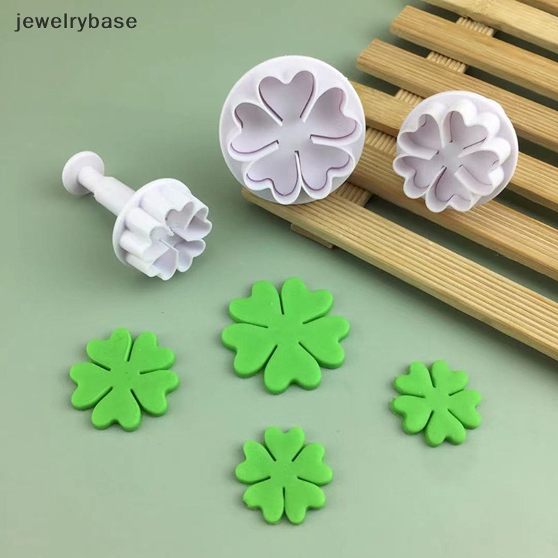 [jewelrybase] 3pcs /Set Cetakan Bunga Hati Mini Plunger Plastik DIY Kue Decorag Tools Butik