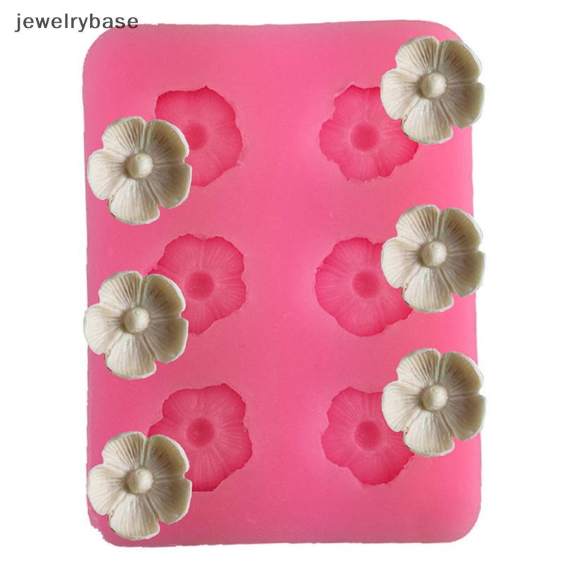 [jewelrybase] 1pc Enam Lubang Bunga Kecil Daisy Blossom Cetakan Silikon DIY Dessert Baking Mold Butik