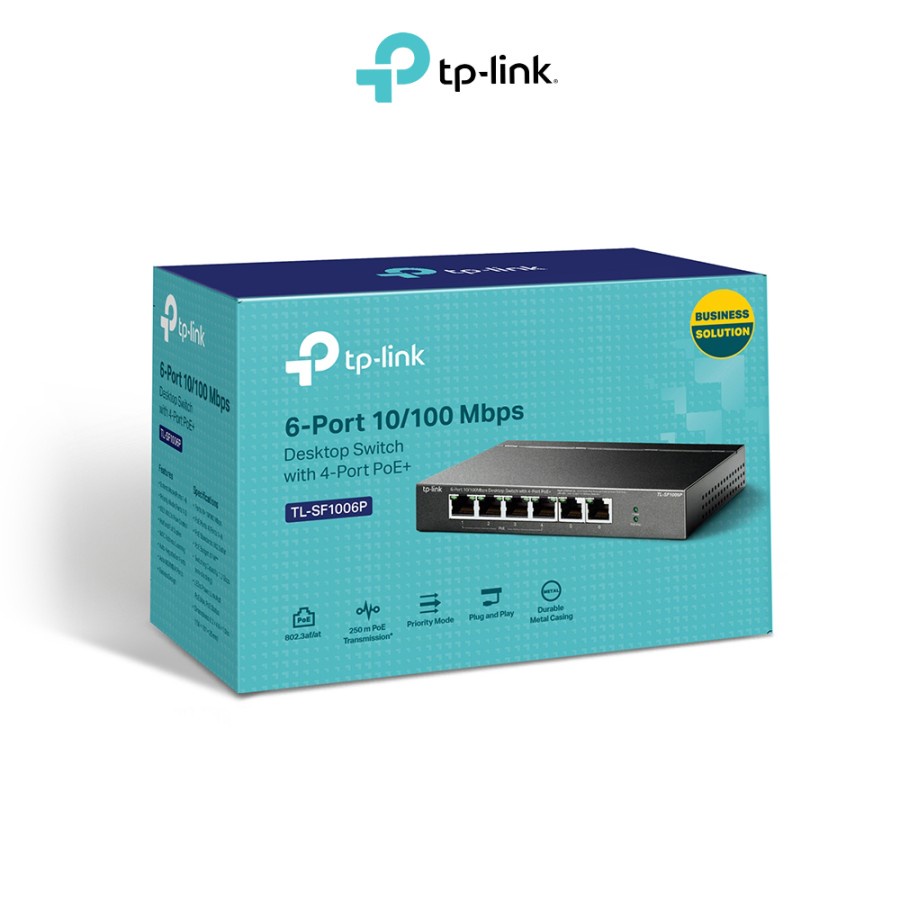 TP-LINK TL-SF1006P 6-Port 10/100Mbps Desktop Switch with 4-Port PoE+