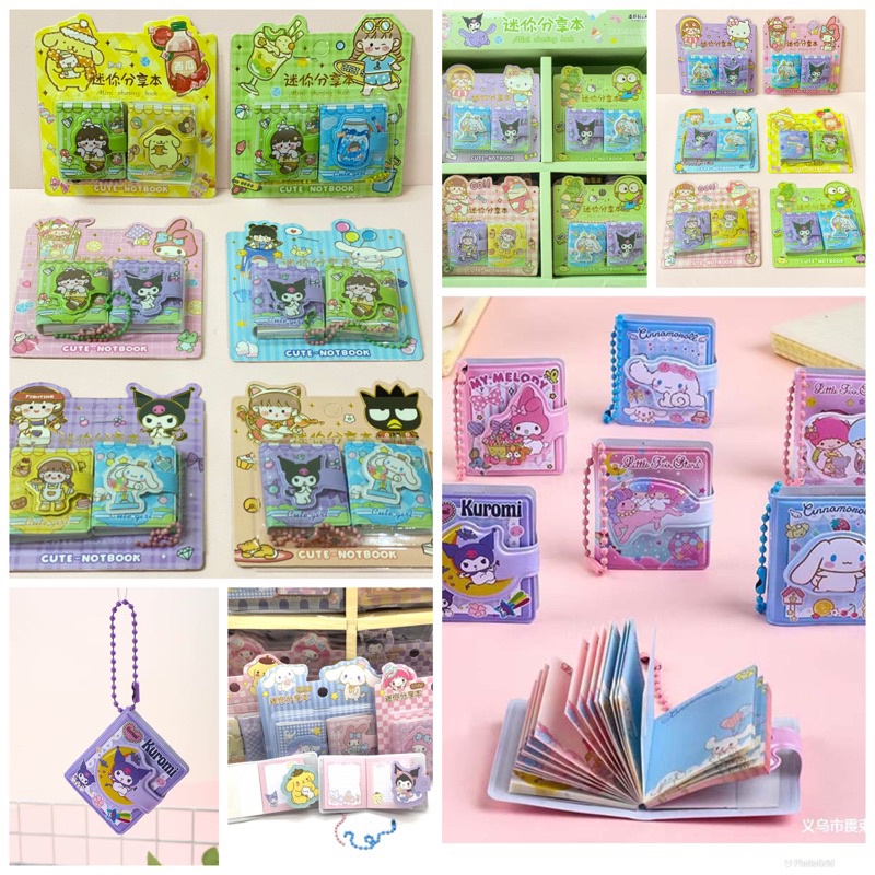 PGC NOTEBOOK MINI SANRIO 2 IN 1 SET BUKU TULIS KUROMI CINAMOROL BUKU MINI FREE GANTUNGAN / NOTEBOOK MICRO