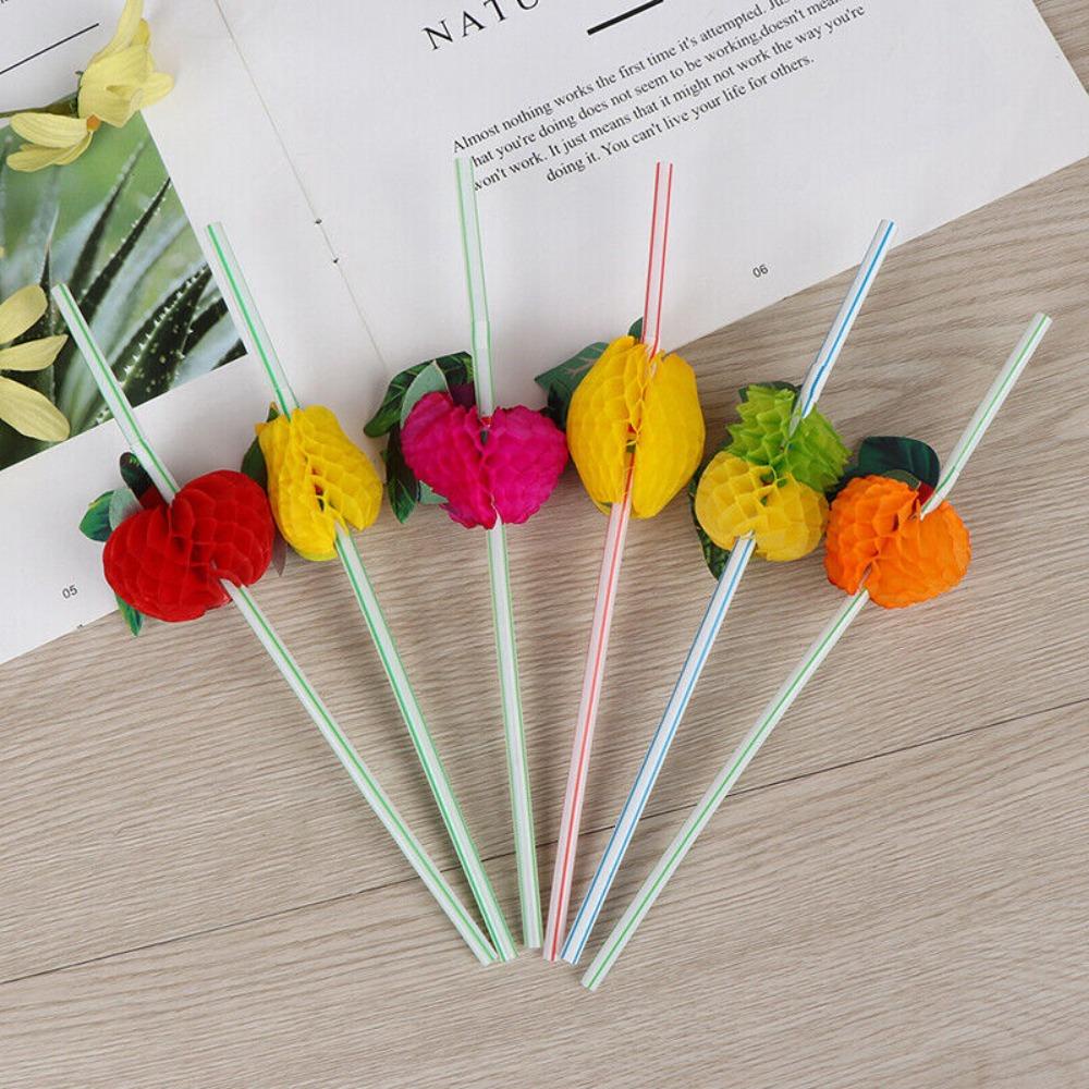 R-FLOWER Pipet 3d Gaya Hawaii Party Dressing Cocktail Sedotan