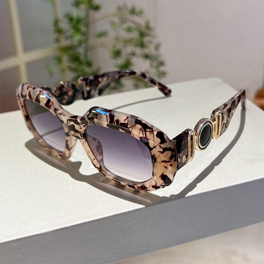 R-flower Oversized Sunglasses Untuk Pria Dan Wanita Fashion Gradient Irregular Polygonal Frame Shades